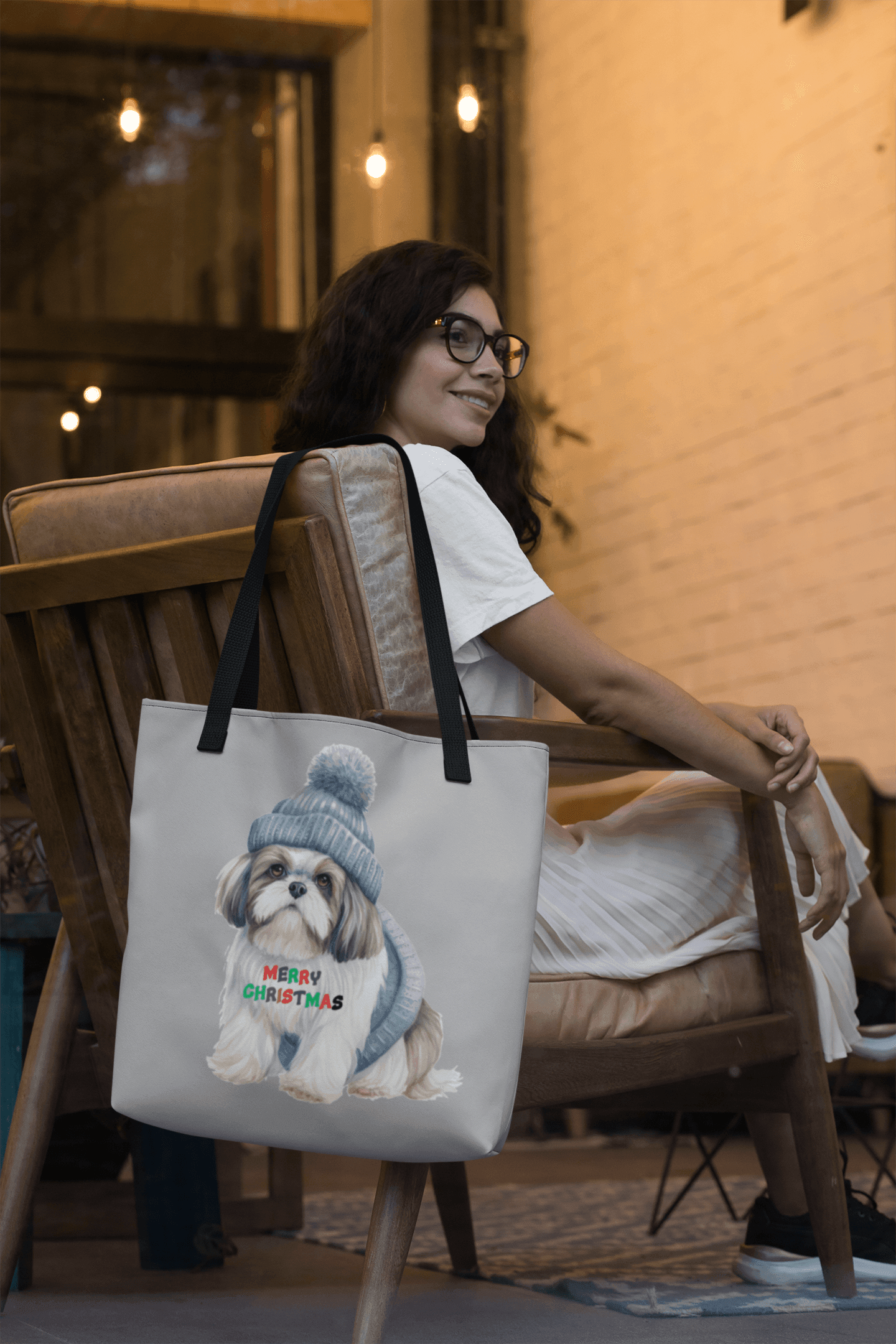 Merry Christmas Shih Tzu Tote Bag - Perfect Holiday Gift for Dog Lovers - Shih Tzu Gifts
