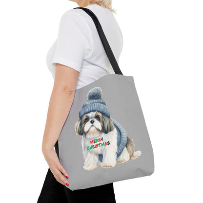 Merry Christmas Shih Tzu Tote Bag - Perfect Holiday Gift for Dog Lovers - Shih Tzu Gifts