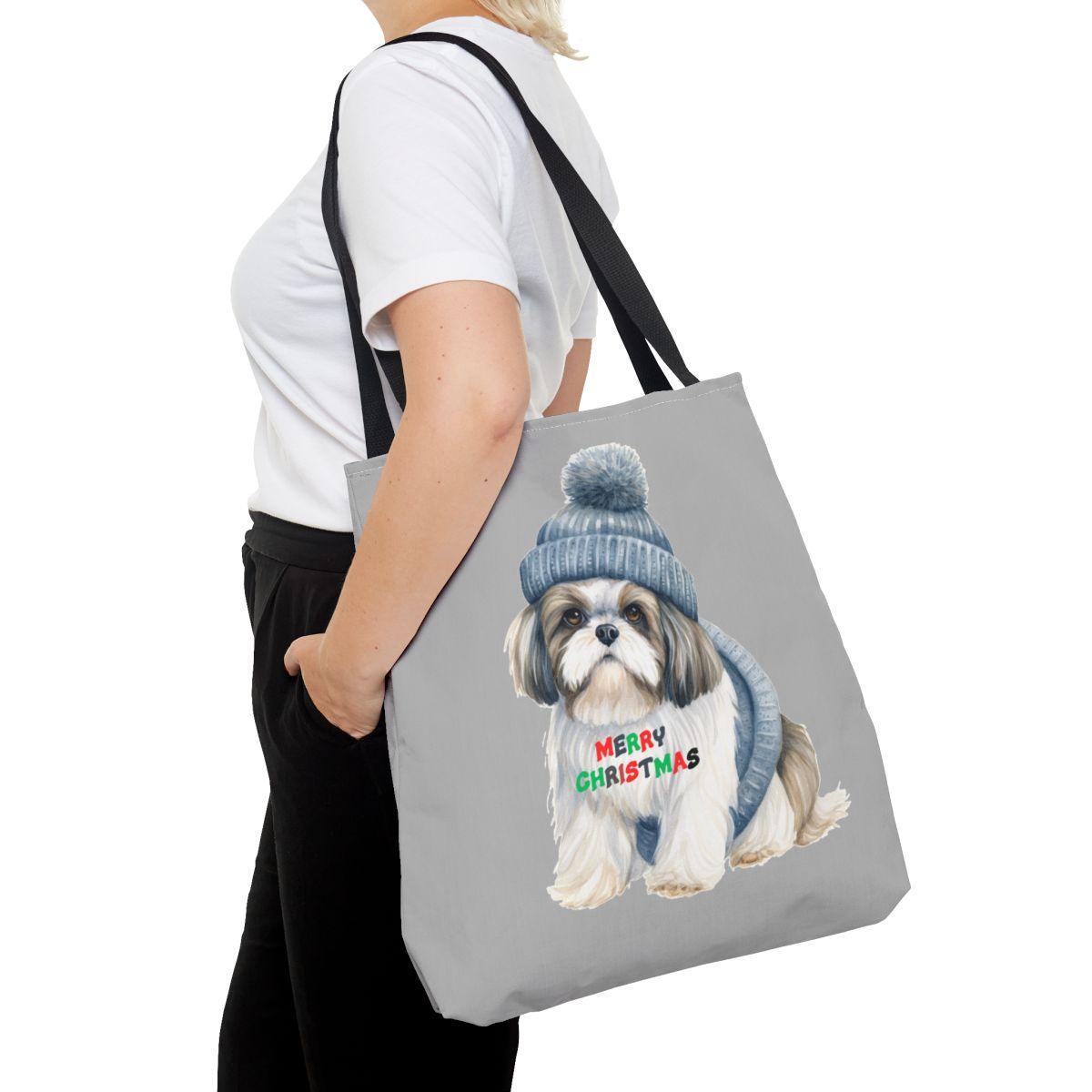 Merry Christmas Shih Tzu Tote Bag - Perfect Holiday Gift for Dog Lovers - Shih Tzu Gifts
