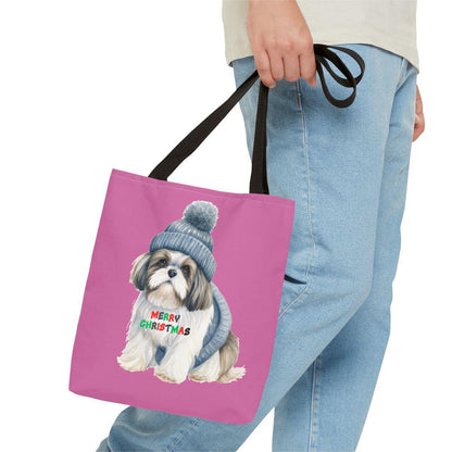 Merry Christmas Shih Tzu Tote Bag - Perfect Holiday Gift for Dog Lovers - Shih Tzu Gifts
