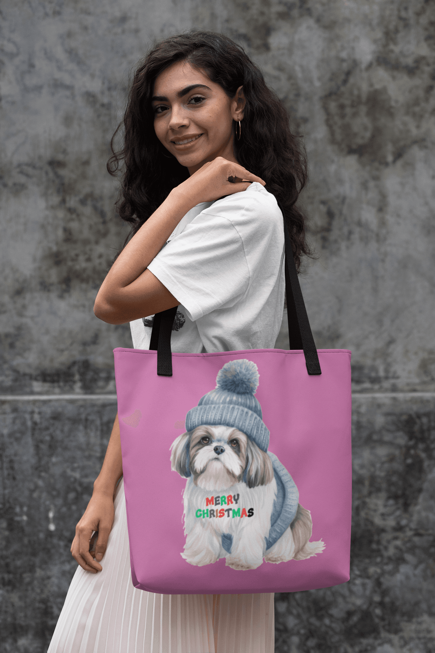 Merry Christmas Shih Tzu Tote Bag - Perfect Holiday Gift for Dog Lovers - Shih Tzu Gifts