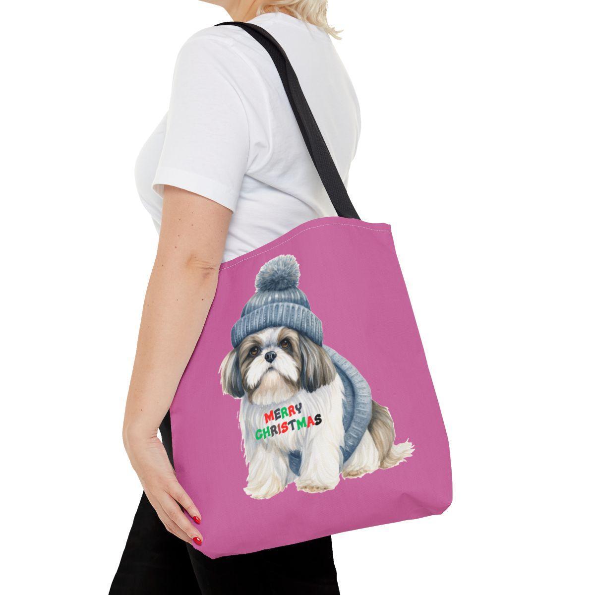 Merry Christmas Shih Tzu Tote Bag - Perfect Holiday Gift for Dog Lovers - Shih Tzu Gifts
