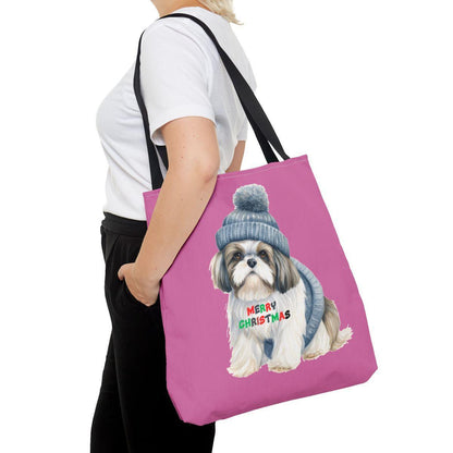 Merry Christmas Shih Tzu Tote Bag - Perfect Holiday Gift for Dog Lovers - Shih Tzu Gifts