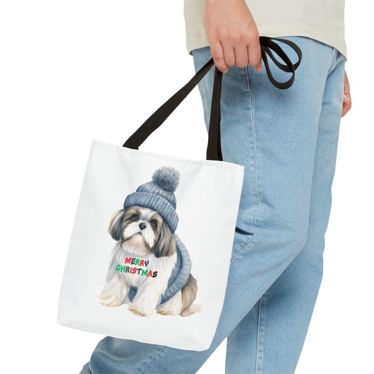Merry Christmas Shih Tzu Tote Bag - Perfect Holiday Gift for Dog Lovers - Shih Tzu Gifts