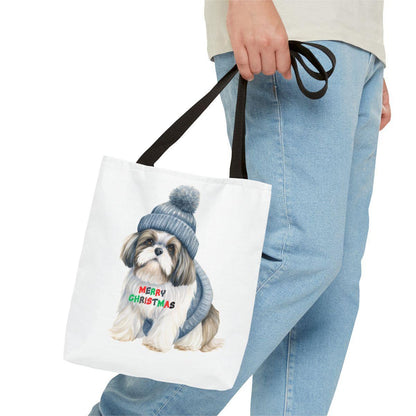 Merry Christmas Shih Tzu Tote Bag - Perfect Holiday Gift for Dog Lovers - Shih Tzu Gifts