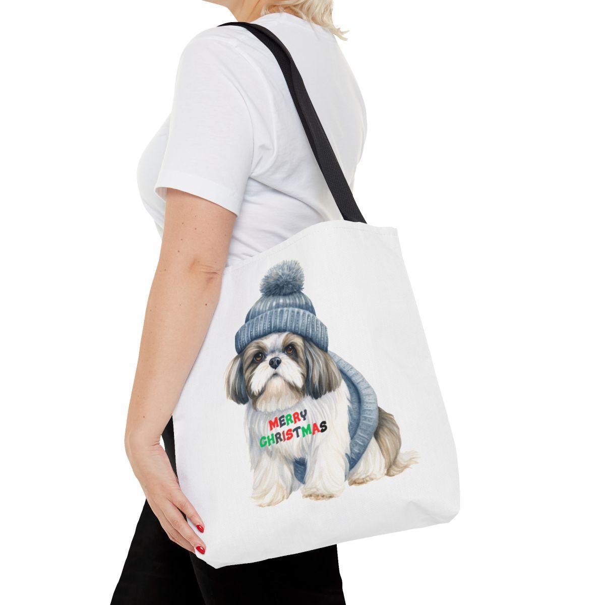 Merry Christmas Shih Tzu Tote Bag - Perfect Holiday Gift for Dog Lovers - Shih Tzu Gifts
