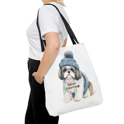 Merry Christmas Shih Tzu Tote Bag - Perfect Holiday Gift for Dog Lovers - Shih Tzu Gifts