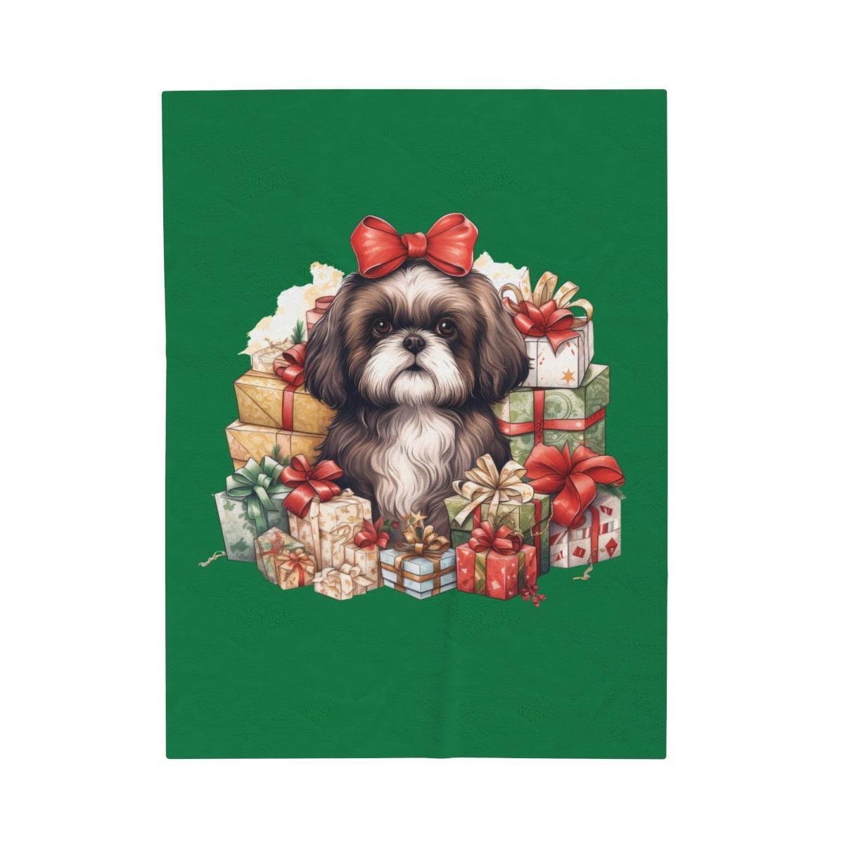 Christmas Gifts Shih Tzu Velveteen Plush Blanket - Shih Tzu Gifts