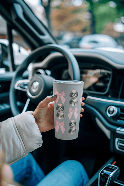 Shih Tzu With Pink Bows Tumbler - Perfect Gift for Shih Tzu Dog Lovers