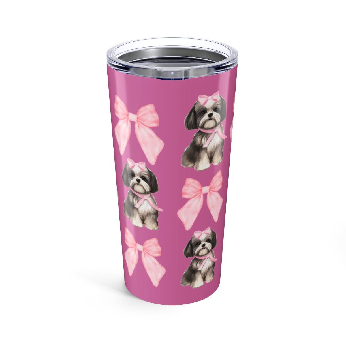 Shih Tzu With Pink Bows Tumbler - Perfect Gift for Shih Tzu Dog Lovers