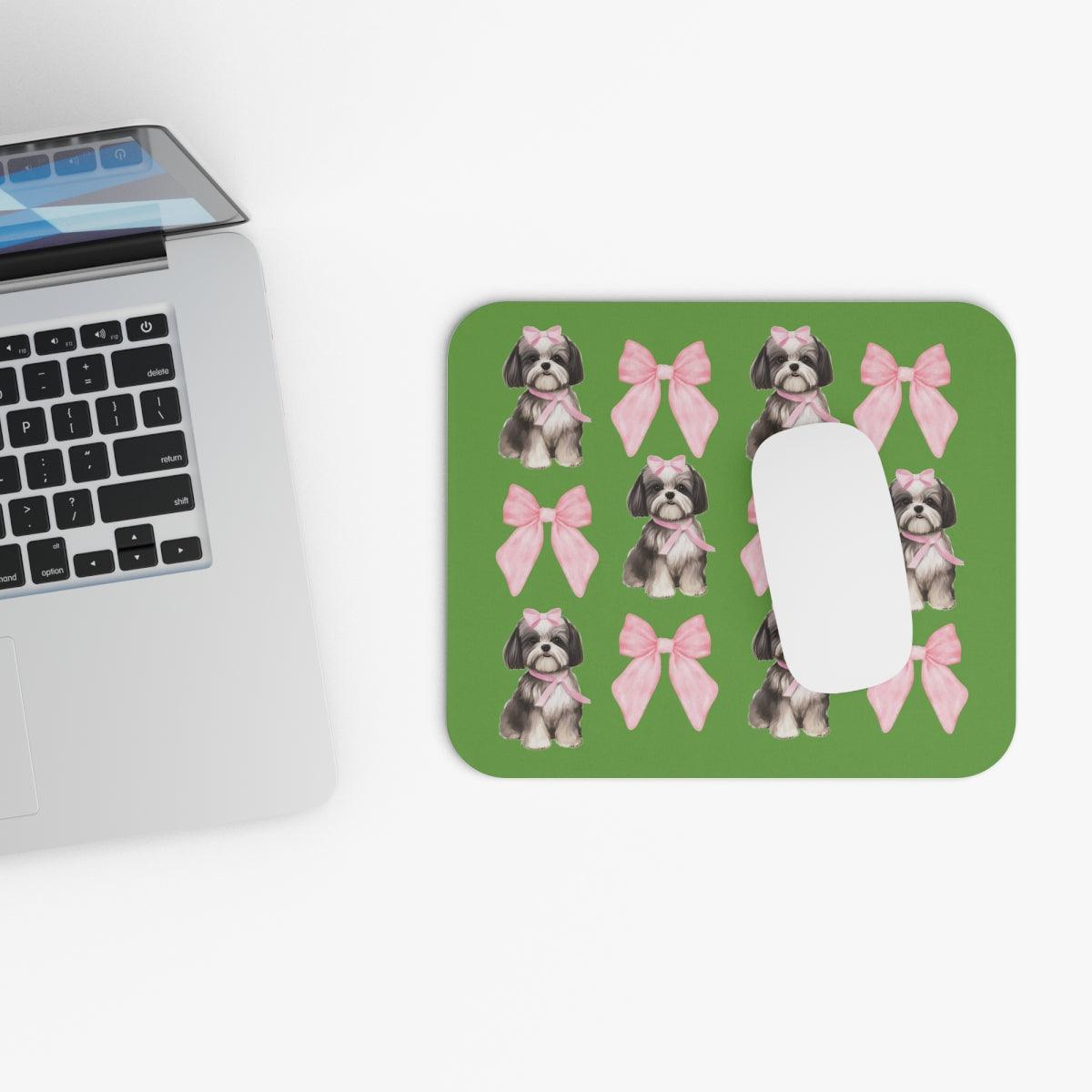 Shih Tzu with Pink Bows Mouse Pad – Cute Gift for Dog Lovers