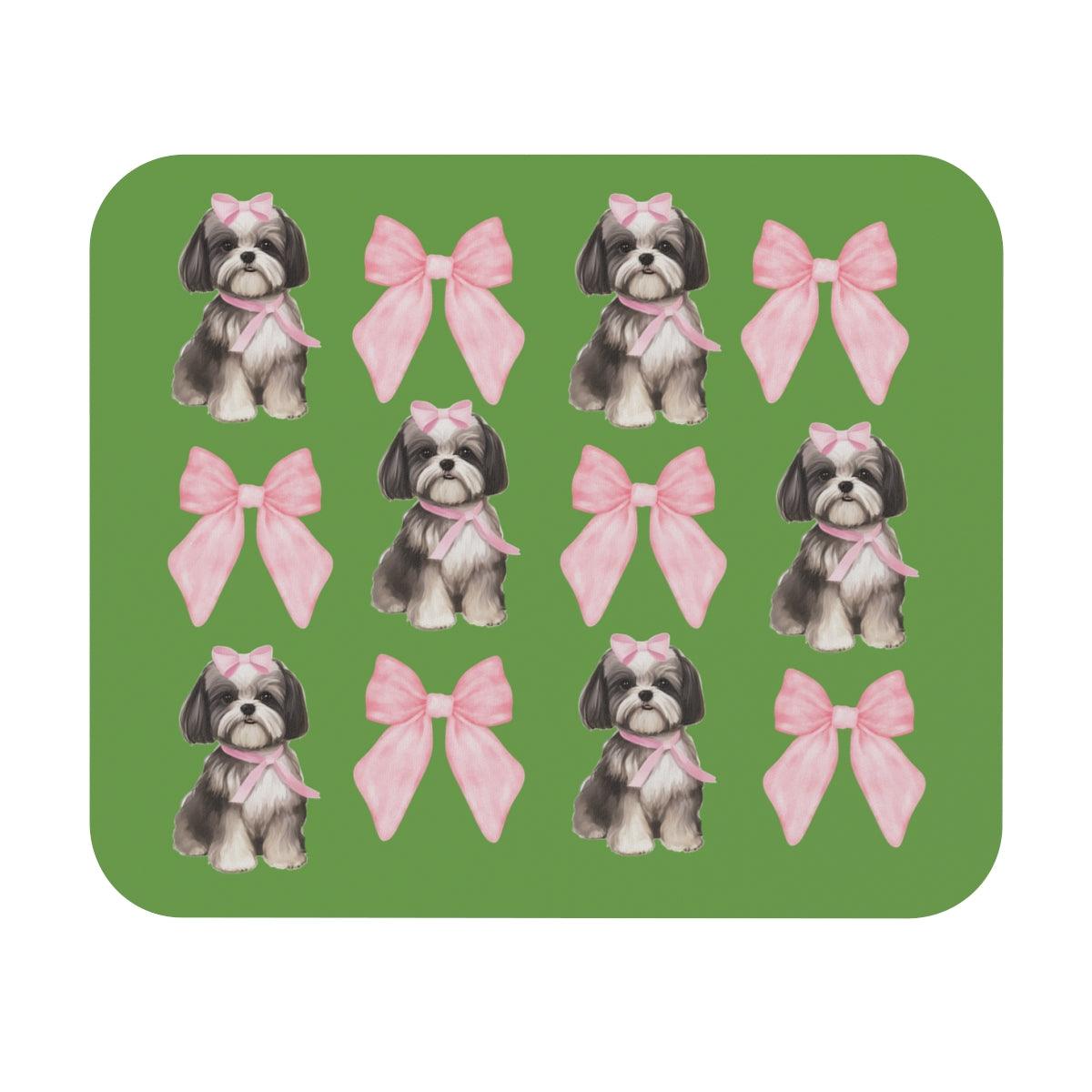 Shih Tzu with Pink Bows Mouse Pad – Cute Gift for Dog Lovers