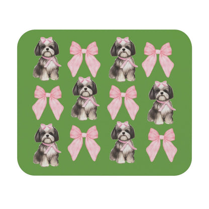 Shih Tzu with Pink Bows Mouse Pad – Cute Gift for Dog Lovers