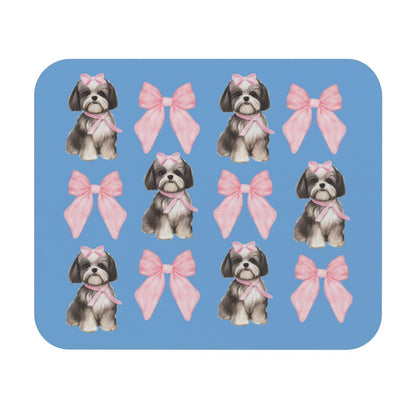 Shih Tzu with Pink Bows Mouse Pad – Cute Gift for Dog Lovers