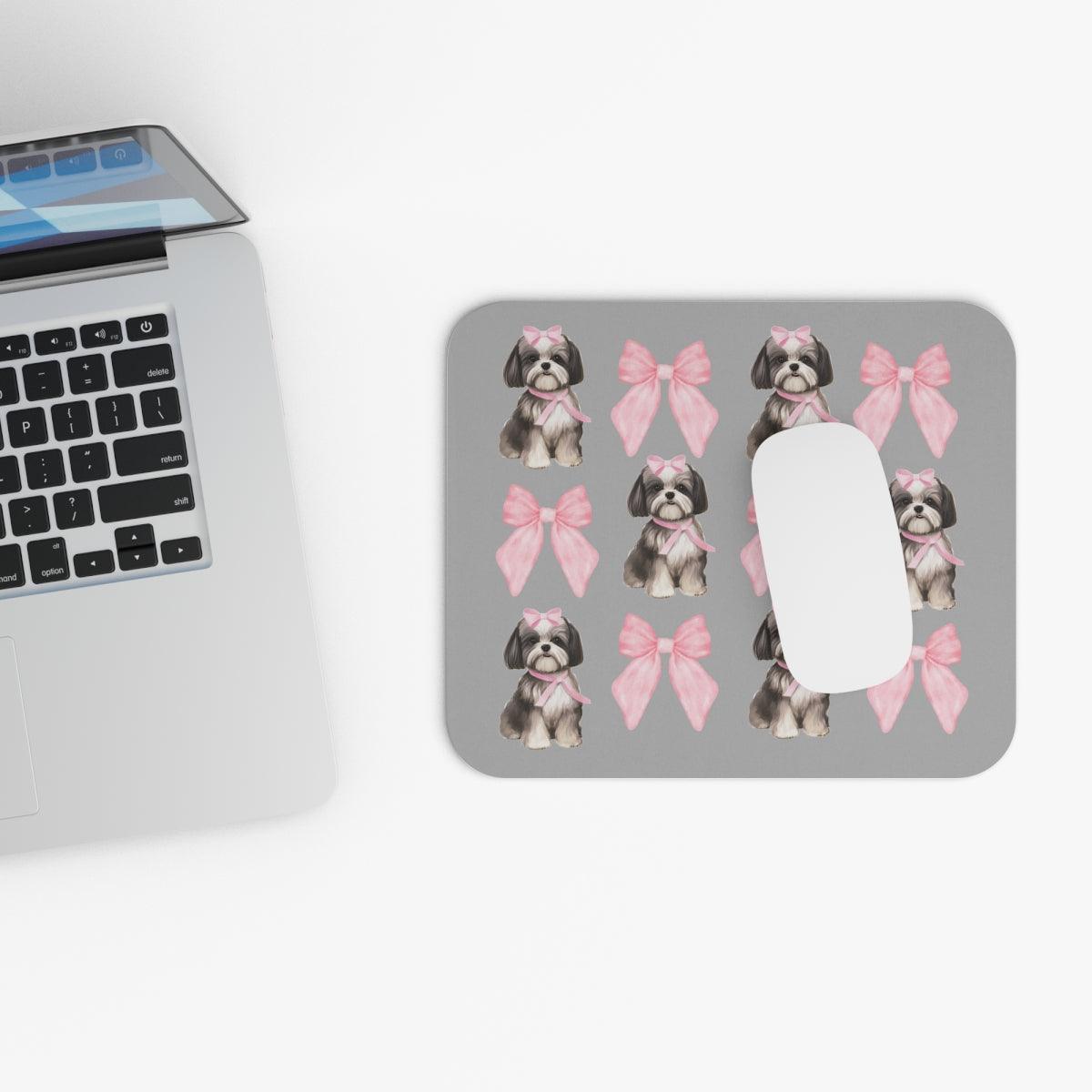 Shih Tzu with Pink Bows Mouse Pad – Cute Gift for Dog Lovers