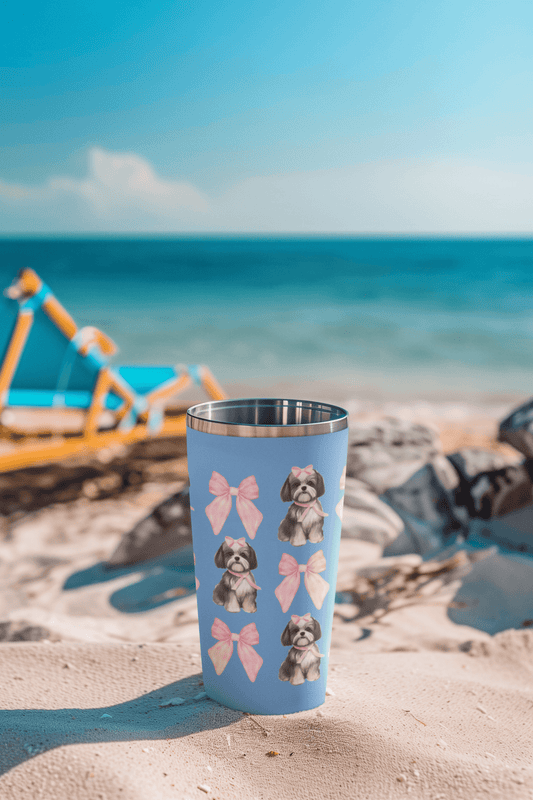 Shih Tzu With Pink Bows Tumbler - Perfect Gift for Shih Tzu Dog Lovers