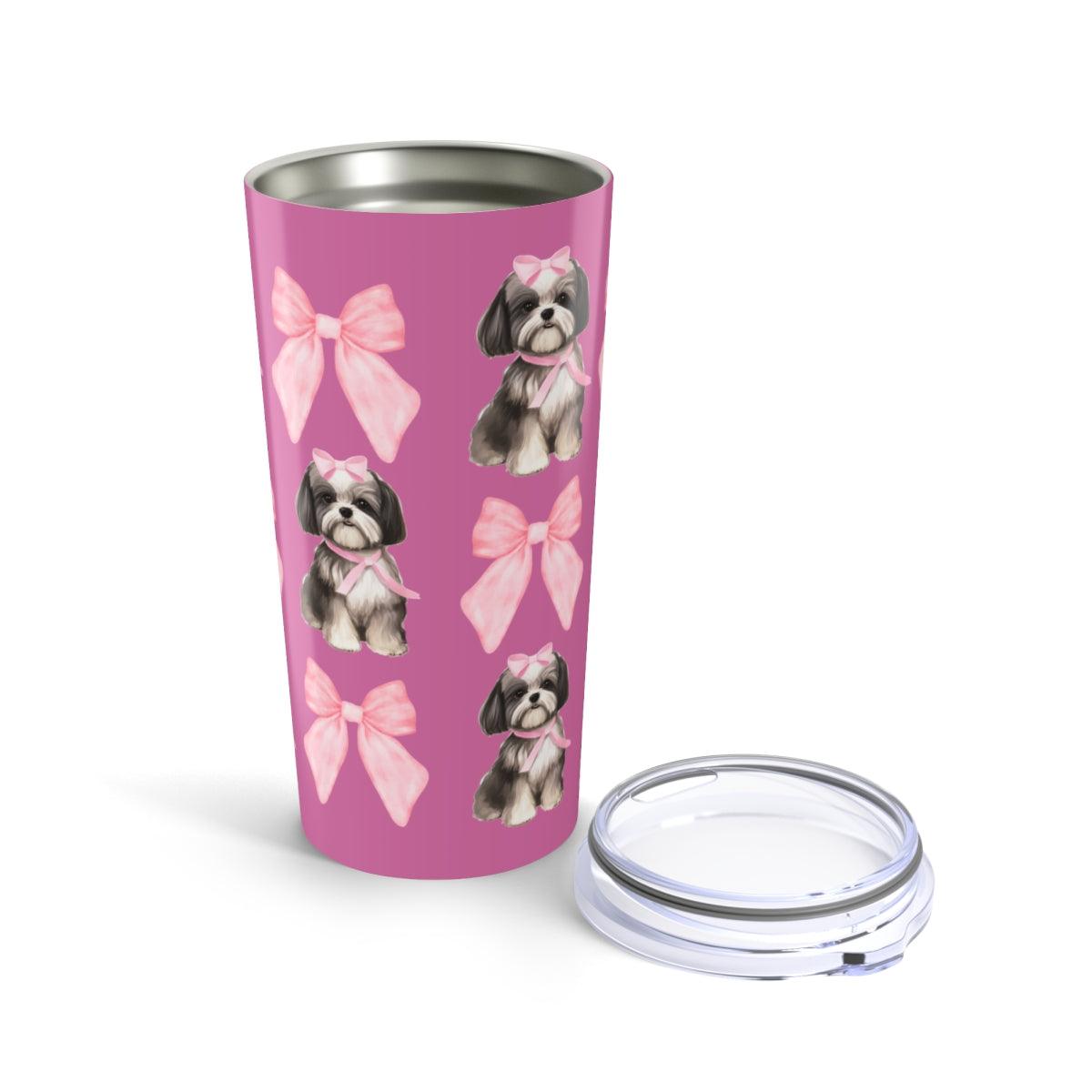 Shih Tzu With Pink Bows Tumbler - Perfect Gift for Shih Tzu Dog Lovers