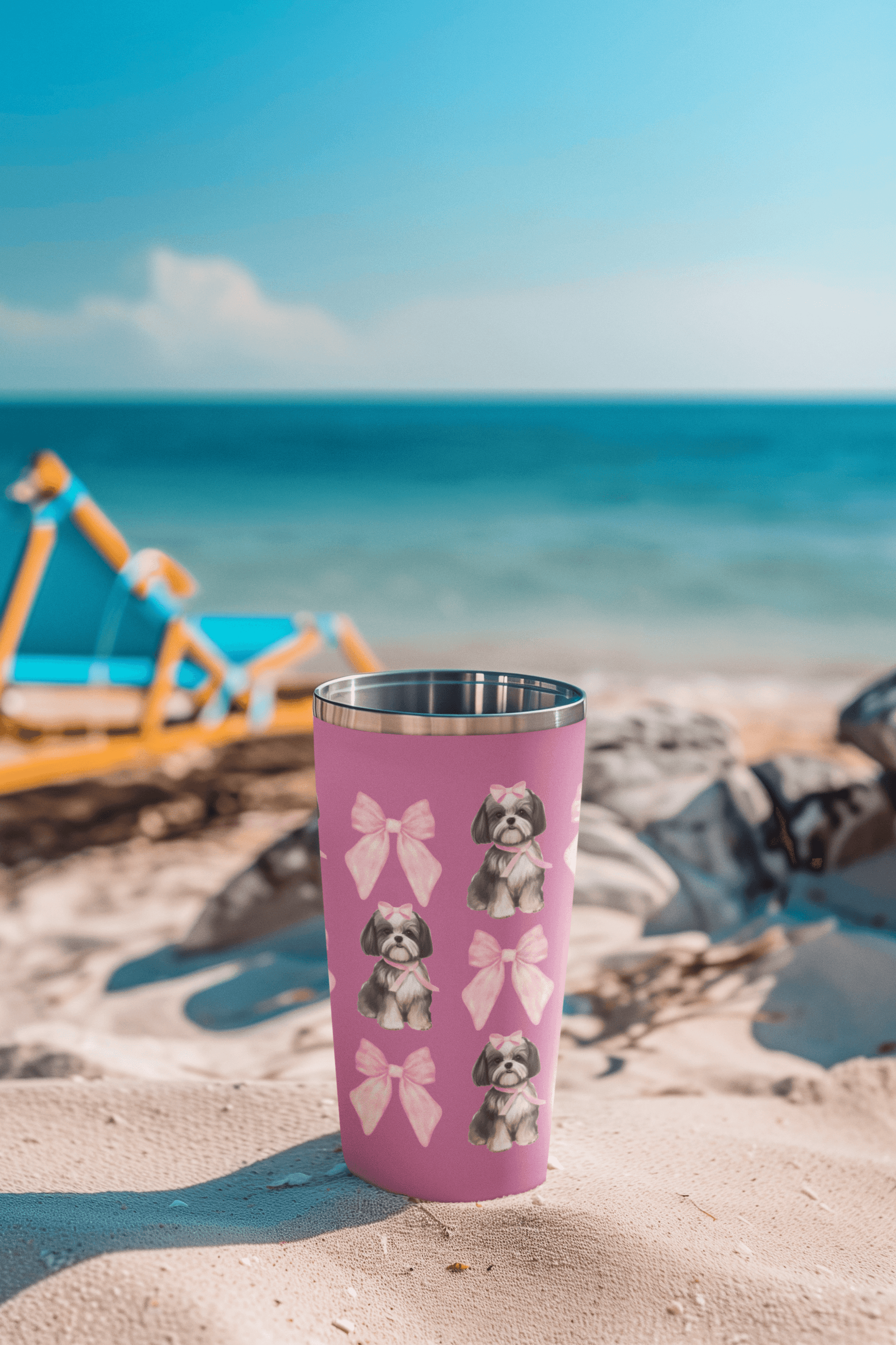Shih Tzu With Pink Bows Tumbler - Perfect Gift for Shih Tzu Dog Lovers