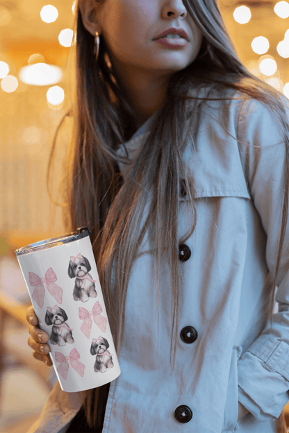 Shih Tzu With Pink Bows Tumbler - Perfect Gift for Shih Tzu Dog Lovers