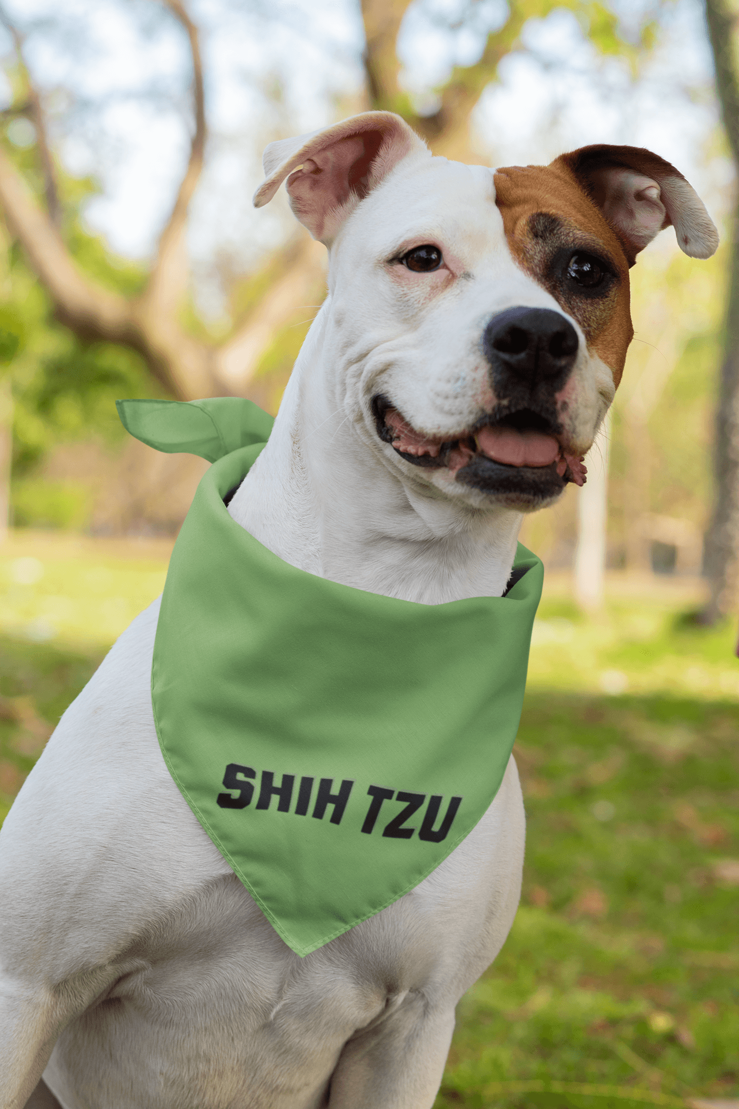 Trendy Shih Tzu Text Dog Bandana – Stylish & Comfortable Pet Wear