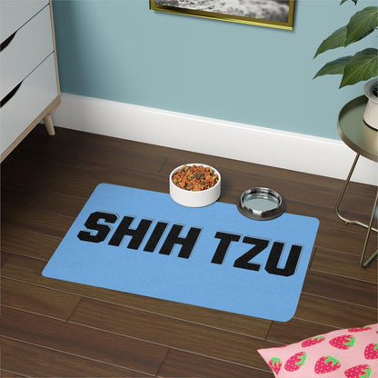 Shih Tzu Text Pet Food Mat – Stylish & Non-Slip Mat for Dog Lovers