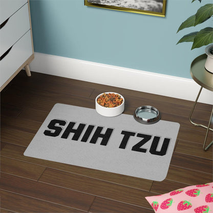 Shih Tzu Text Pet Food Mat – Stylish & Non-Slip Mat for Dog Lovers