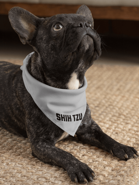 Trendy Shih Tzu Text Dog Bandana – Stylish & Comfortable Pet Wear