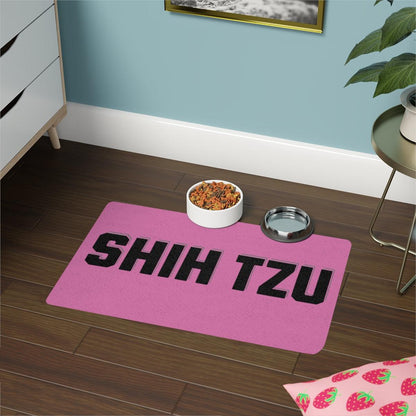 Shih Tzu Text Pet Food Mat – Stylish & Non-Slip Mat for Dog Lovers