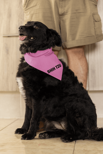 Trendy Shih Tzu Text Dog Bandana – Stylish & Comfortable Pet Wear