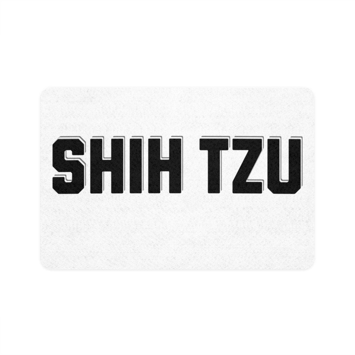 Shih Tzu Text Pet Food Mat – Stylish & Non-Slip Mat for Dog Lovers